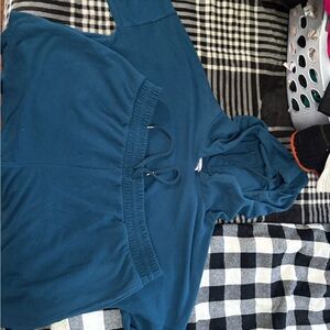 Teal Hooded Sweatshirt and pajamas Set